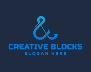 Elegant Blue Ampersand logo design