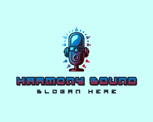 Podcast Sound Microphone logo design