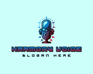 Podcast Sound Microphone logo design