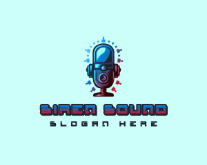 Podcast Sound Microphone logo design