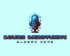 Podcast Sound Microphone logo design