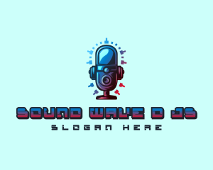 Podcast Sound Microphone logo design