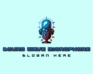 Podcast Sound Microphone logo design