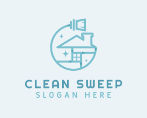 Household Broom Cleaner logo design