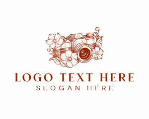 Floral Camera Photography Logo