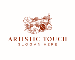 Floral Camera Photography logo design