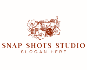 Floral Camera Photography logo design