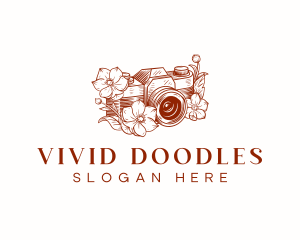 Floral Camera Photography logo design