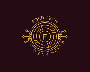 Tech Cryptocurrency Circuitry logo design