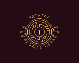 Tech Cryptocurrency Circuitry logo design