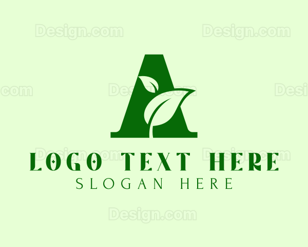 Natural Leaf Letter A Logo