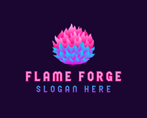 Fire Ice Temperature logo design