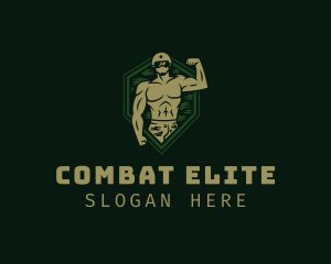 Military Soldier Muscle logo