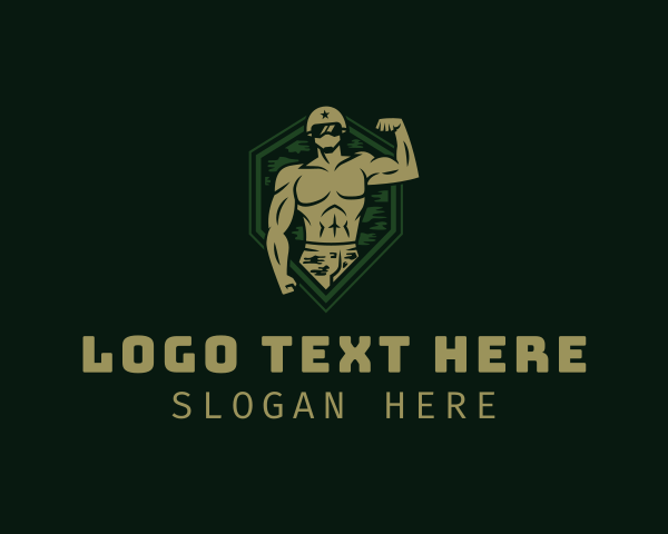 Military Soldier Muscle logo