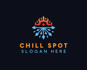 Heating Cooling Temperature logo design