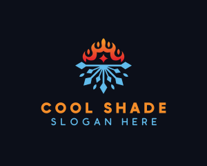 Heating Cooling Temperature logo design