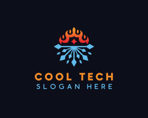 Heating Cooling Temperature logo design