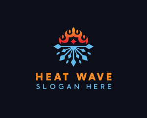 Heating Cooling Temperature logo design