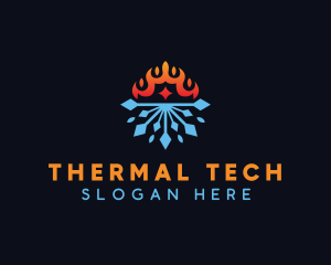 Heating Cooling Temperature logo design