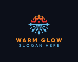 Heating Cooling Temperature logo design