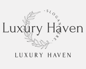 Elegant Luxury Leaves Lettermark logo design
