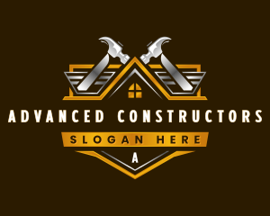 Roofing Carpentry Hammer logo design