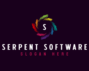 Spiral Rainbow Wave logo design