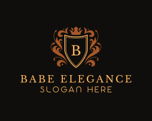 Elegant Ornament Shield logo design