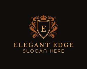 Elegant Ornament Shield logo design