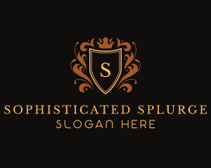 Elegant Ornament Shield logo design