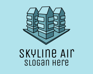 Blue Apartment Buildings  Logo