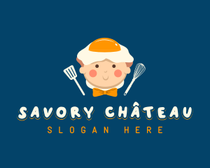 Cute Kid Cooking logo design