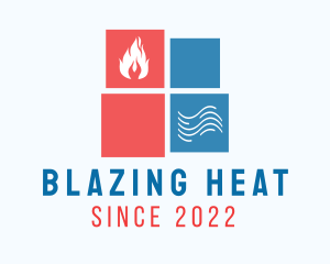 Air Fire Heating Cooling logo design