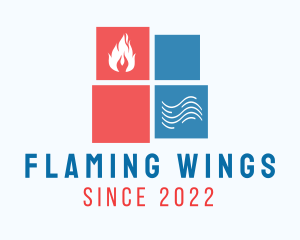 Air Fire Heating Cooling logo design