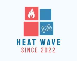 Air Fire Heating Cooling logo design