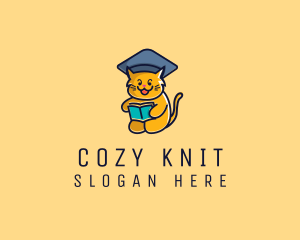 Cat School Graduation logo design