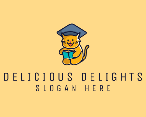 Cat School Graduation logo design