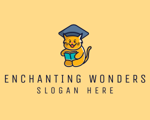 Cat School Graduation logo design