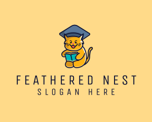 Cat School Graduation logo design