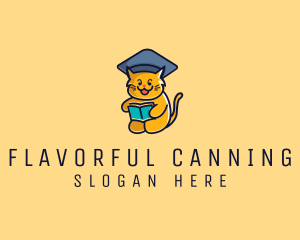 Cat School Graduation logo design