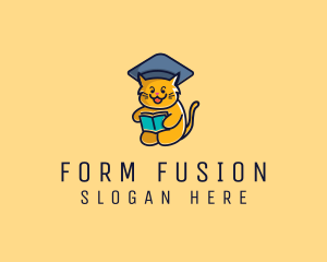 Cat School Graduation logo design