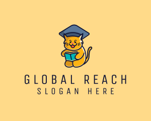 Cat School Graduation logo design