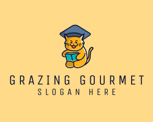 Cat School Graduation logo design