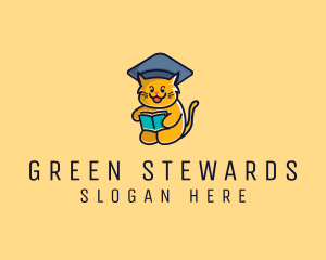 Cat School Graduation logo design