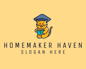 Cat School Graduation logo design