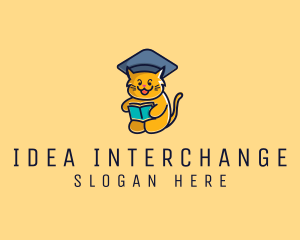 Cat School Graduation logo design