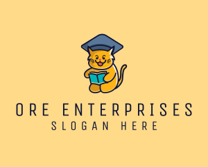 Cat School Graduation logo design