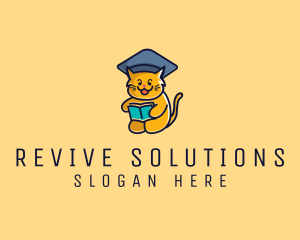 Cat School Graduation logo design