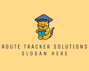 Cat School Graduation logo design