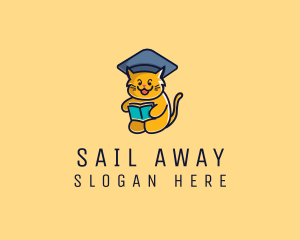 Cat School Graduation logo design